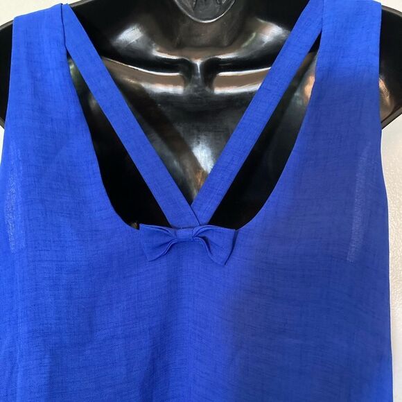 Naked Zebra royal blue bow back tank top - Picture 2 of 4